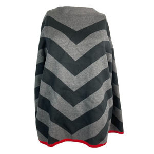 Chelsea & Theodore‎ Sweater Womens Sz XL Black Gray Chevron Relaxed Midweight